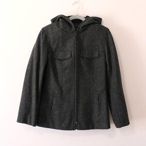 Express Gray Hooded Winter Coat Size M